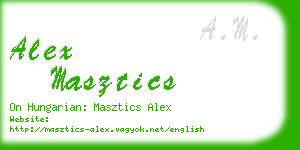 alex masztics business card